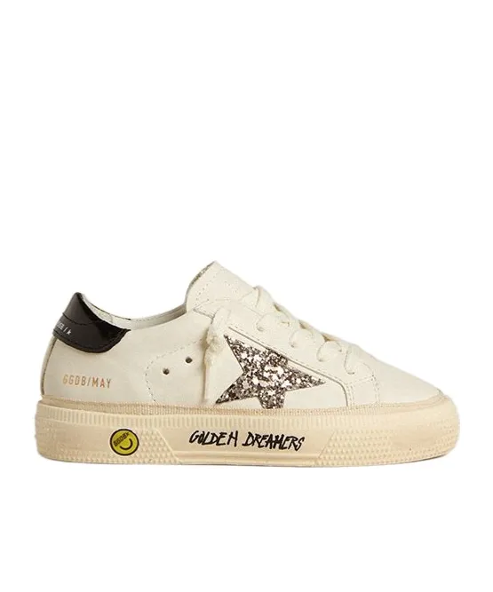 May Glittered-Star Leather Sneakers