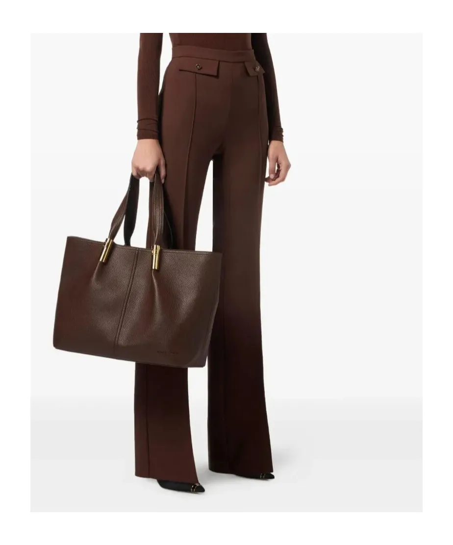 Button-Detailed Flared Trousers