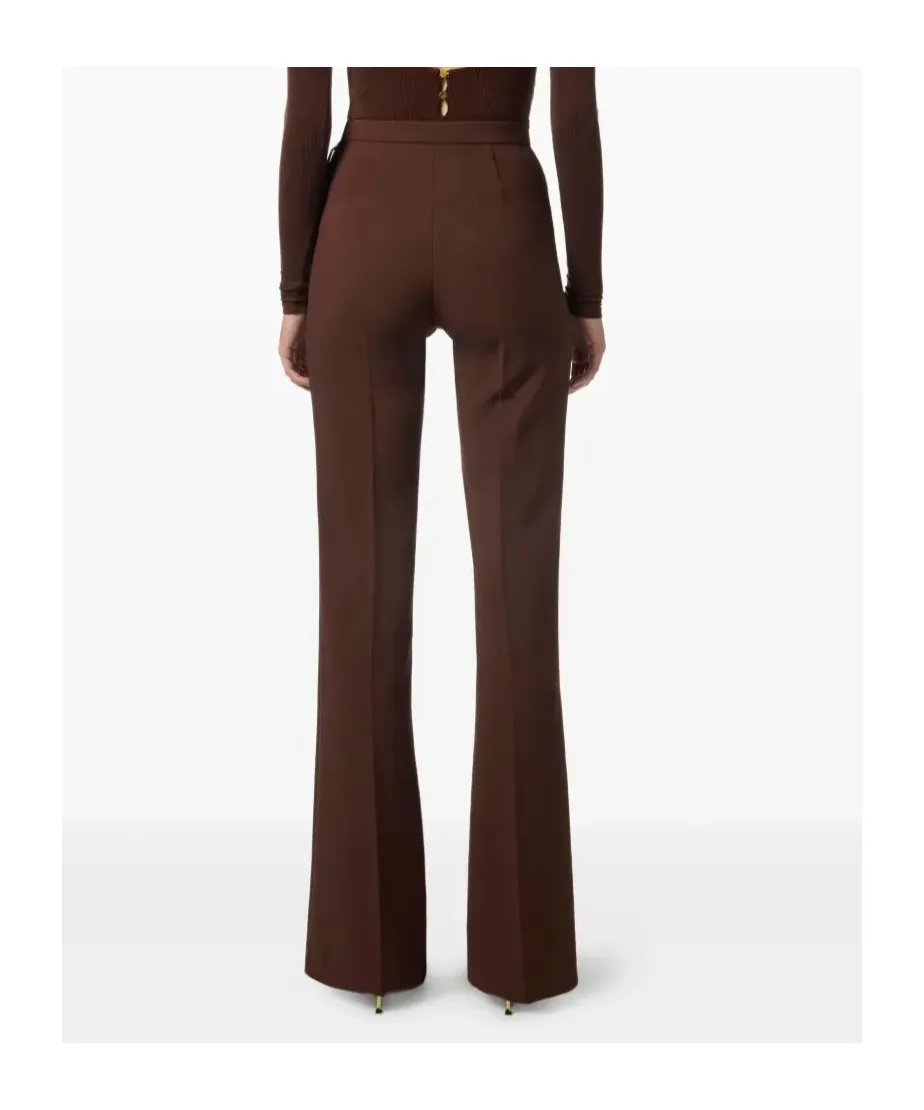 Button-Detailed Flared Trousers