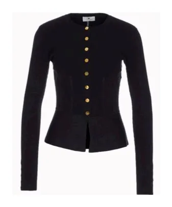 Elisabetta Franchi Crewneck Buttoned Knitted Cardigan