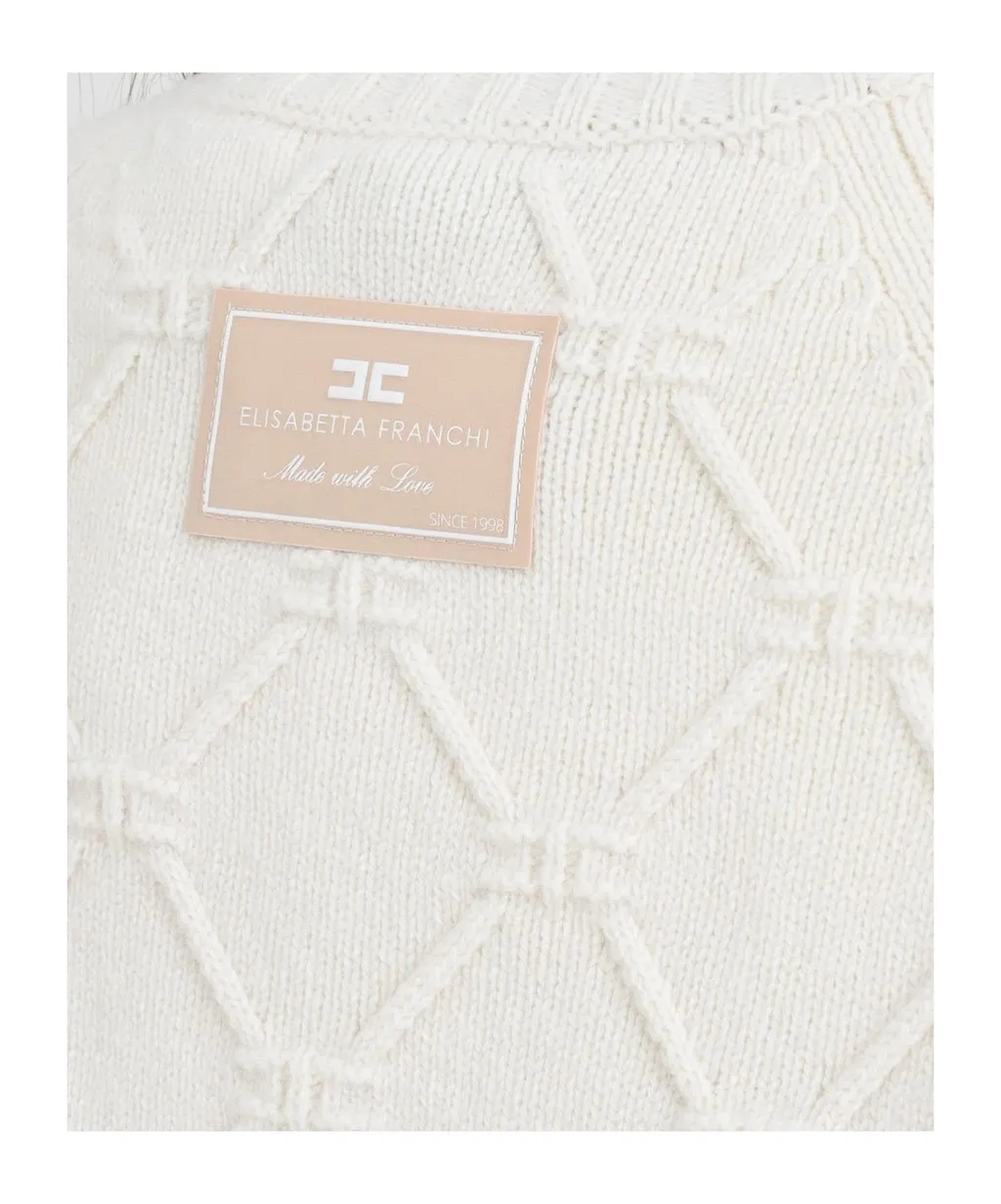 Elisabetta Franchi Logo-Patch High-Neck Jumper