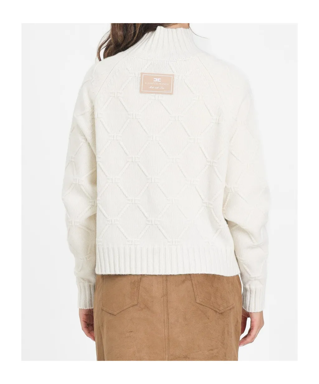 Elisabetta Franchi Logo-Patch High-Neck Jumper
