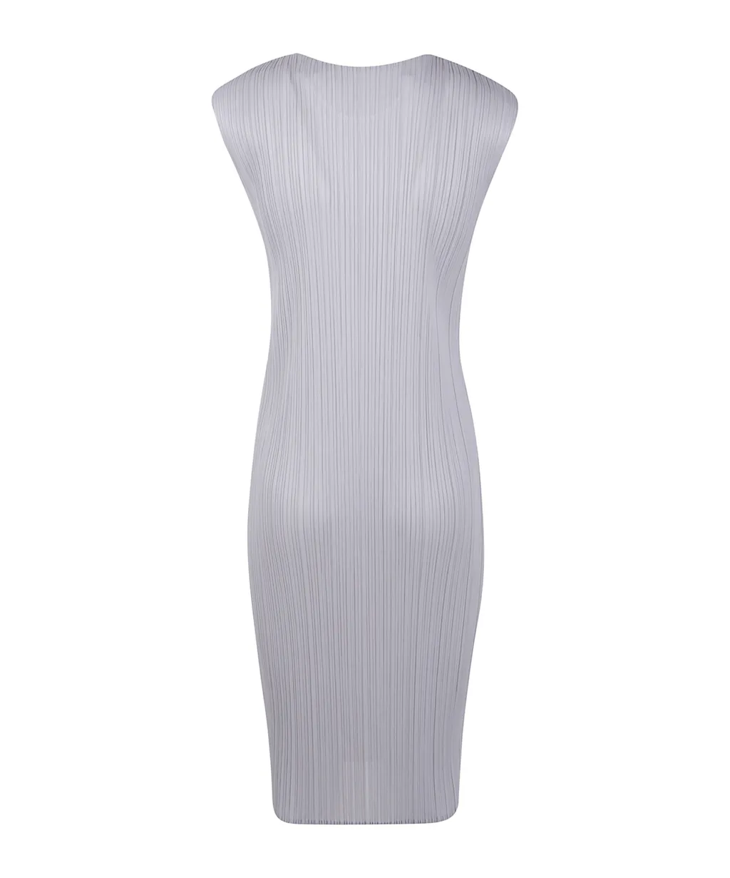 Plissé-Effect Midi Dress