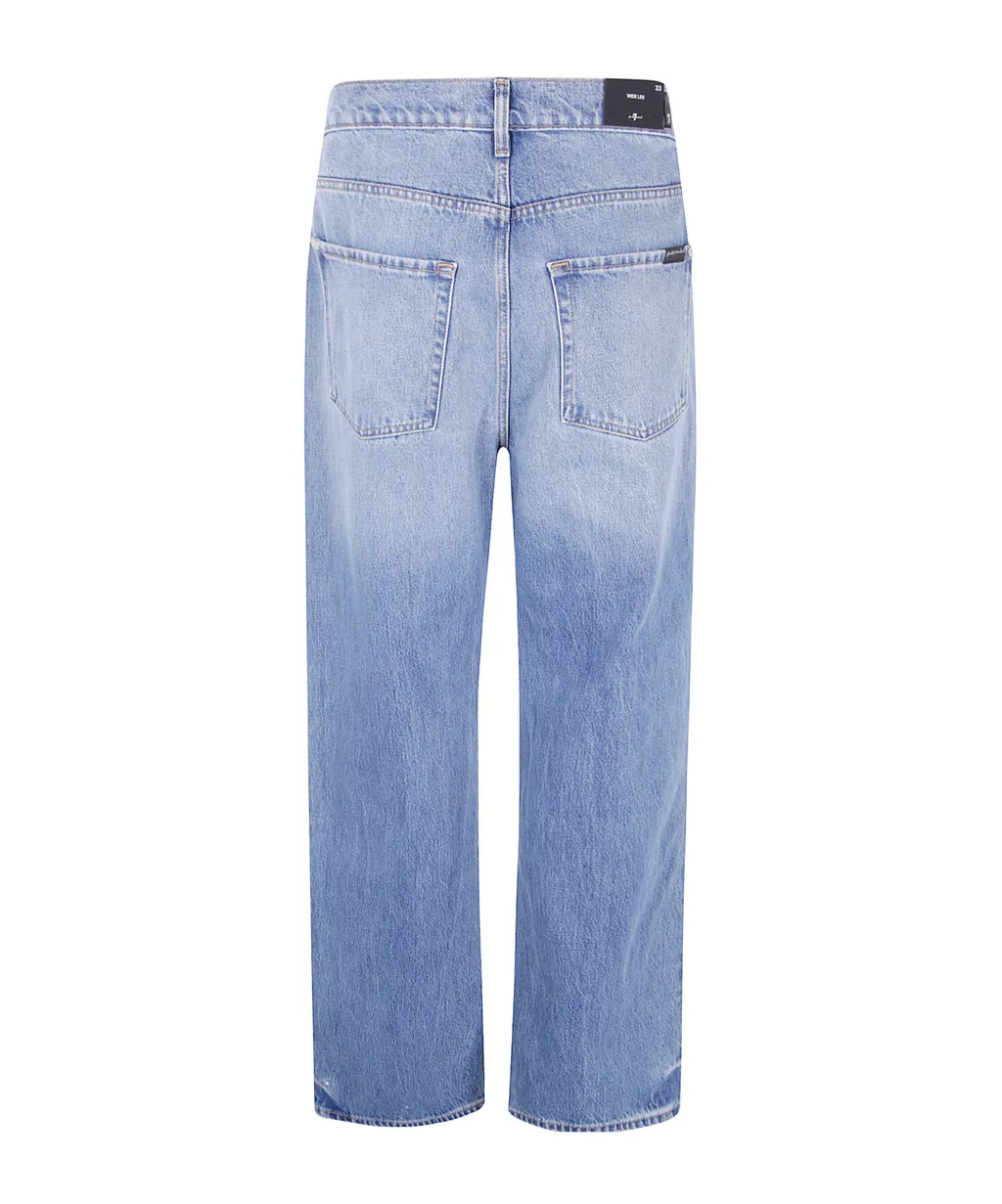 Denim Trousers With Belt Loops