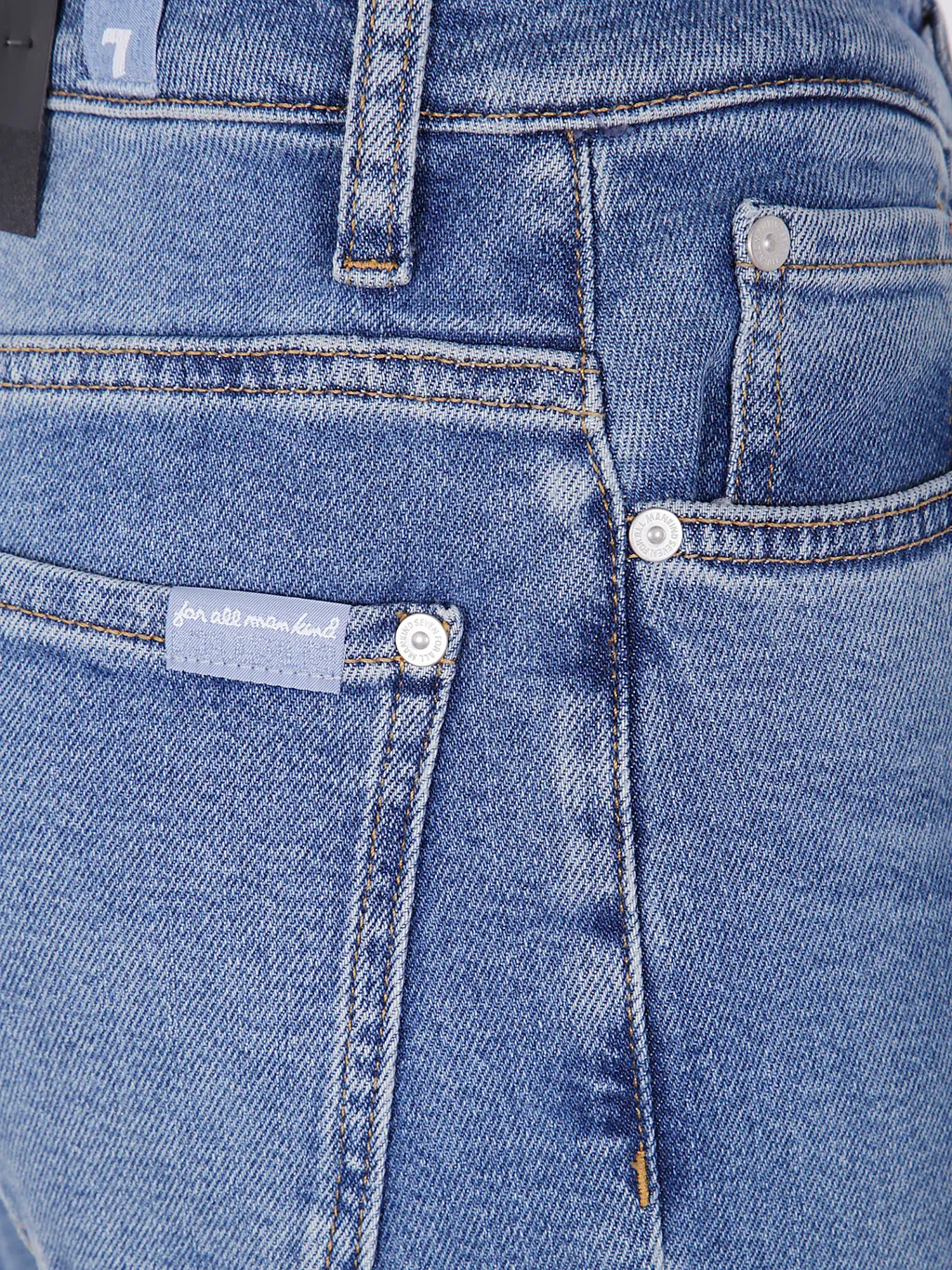 Denim Trousers With Belt Loops