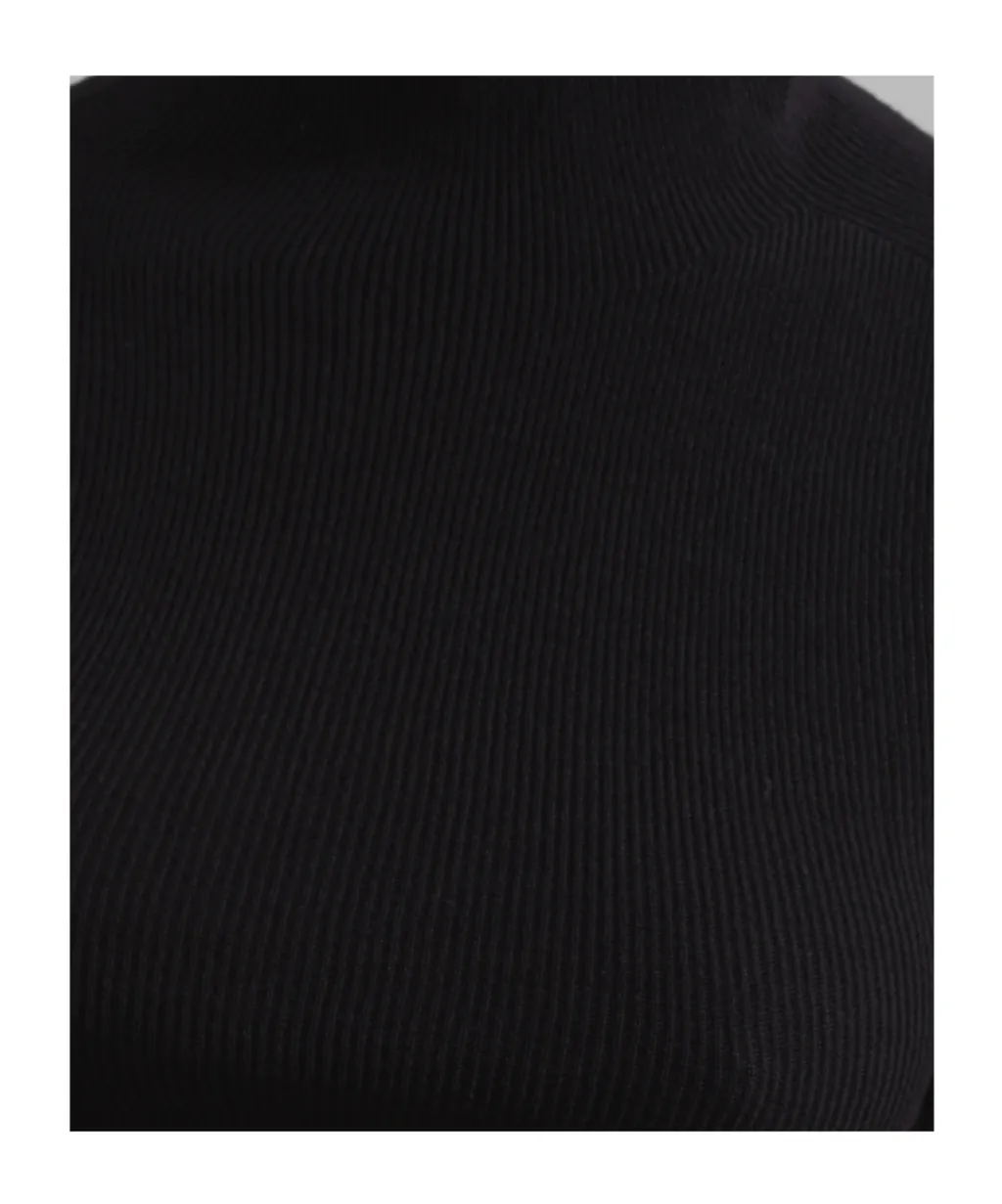 Danae Hooded Knit Top - Black