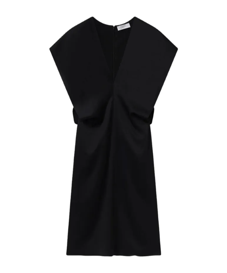 Stella Mccartney Deep V Cap Sleeved Midi Dress