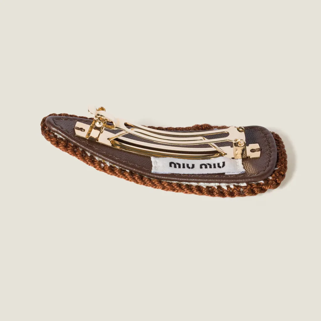 Miu Miu Logo-Lettering Crochet Hair Clip