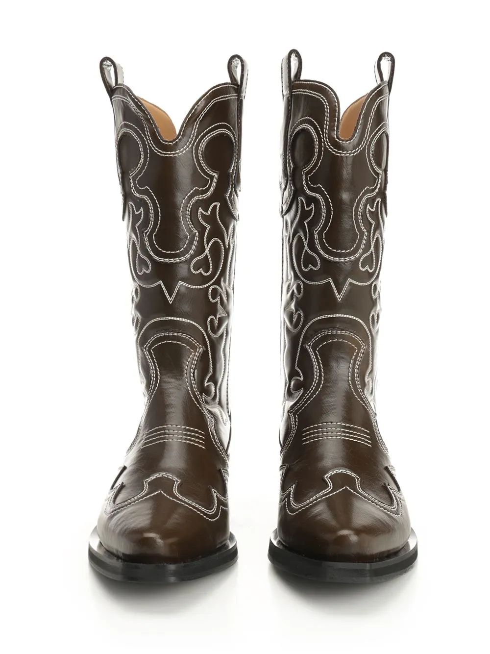 Ganni Embroidered Ankle Boots
