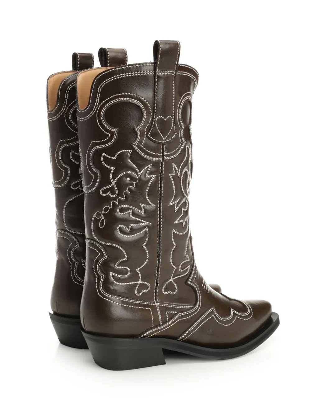 Ganni Embroidered Ankle Boots