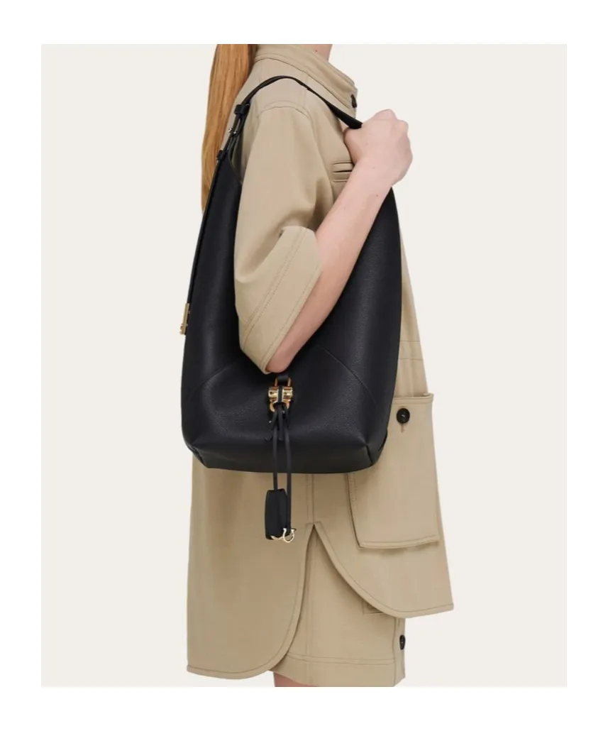 Ferragamo V-Shaped Hobo Bag