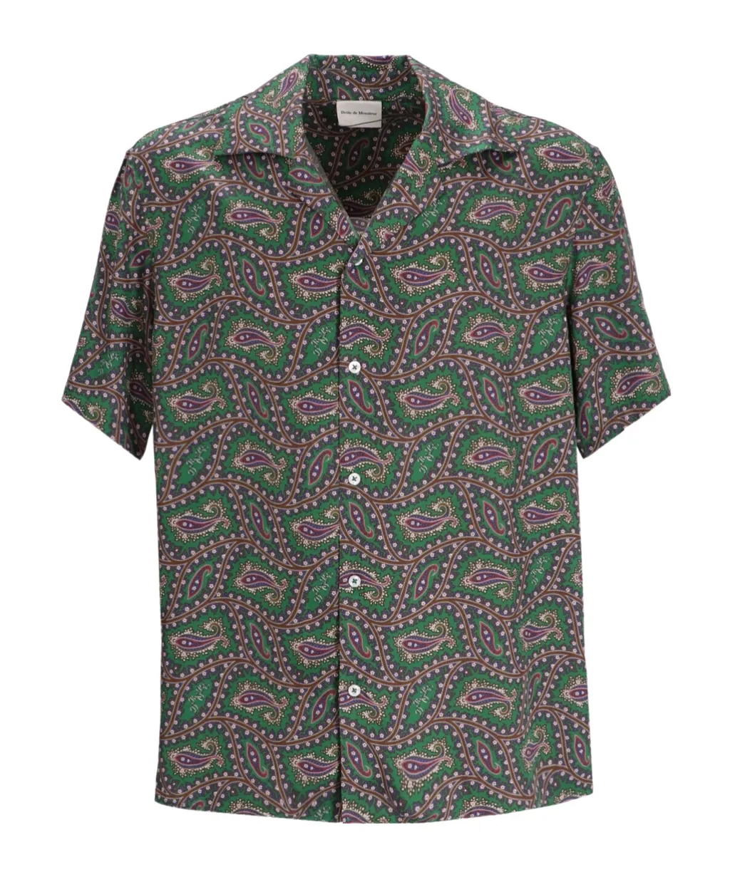 Paisley-Print Short-Sleeve Shirt