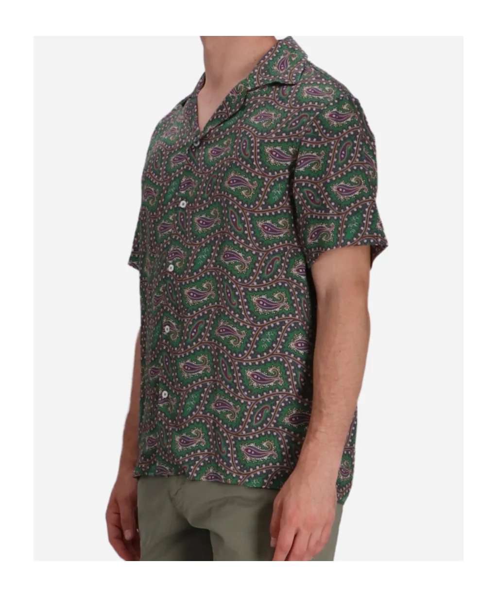 Paisley-Print Short-Sleeve Shirt