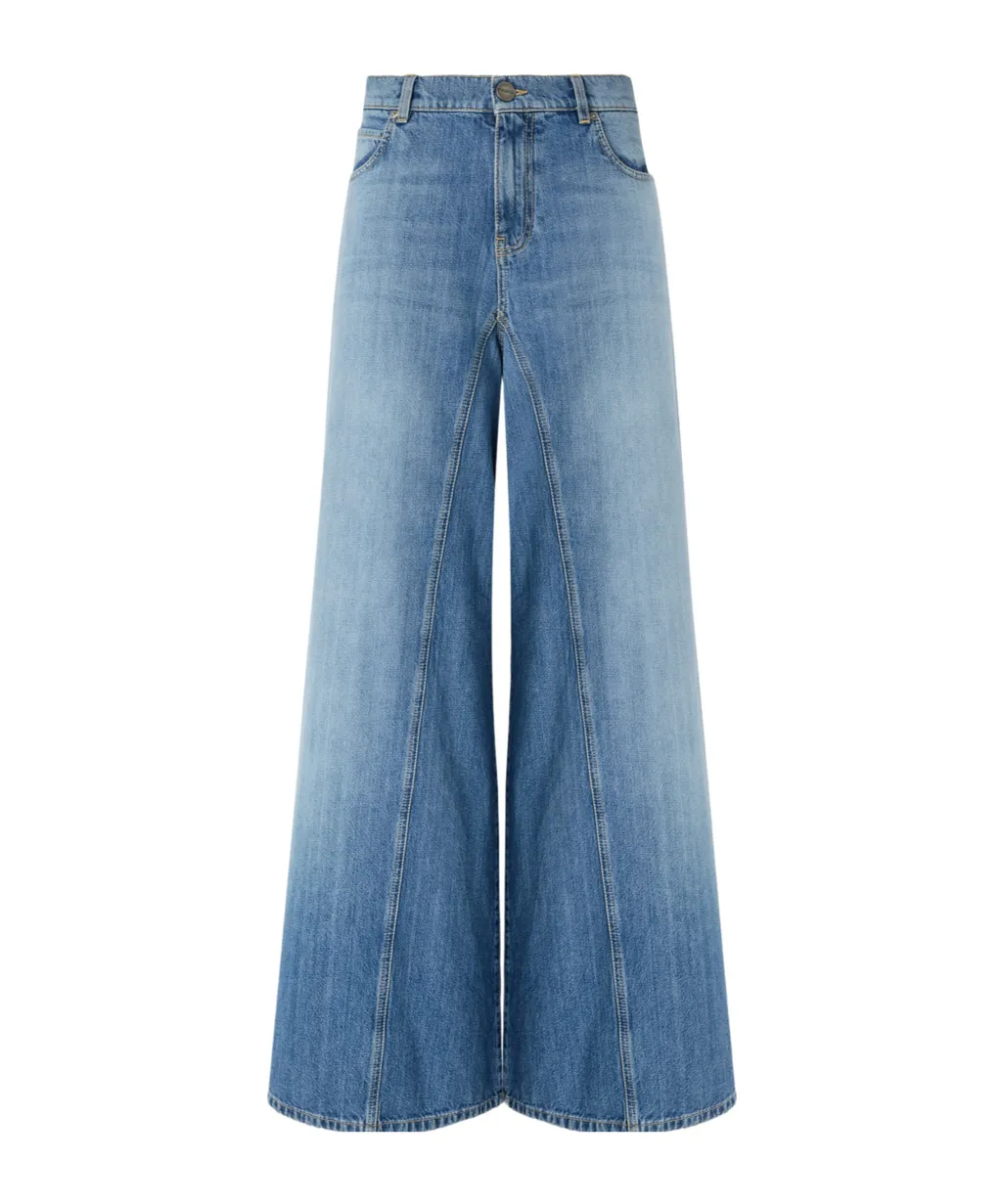 Embroidered-Pocket Jeans