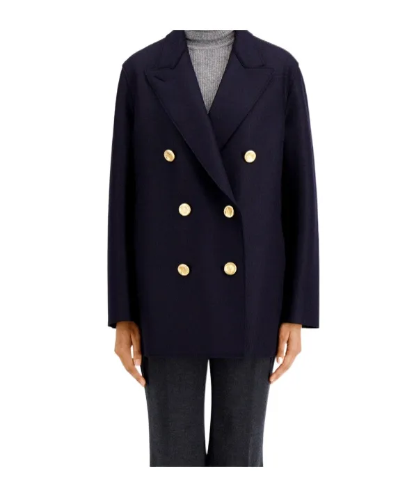 Gold-Button Double-Breasted Coat