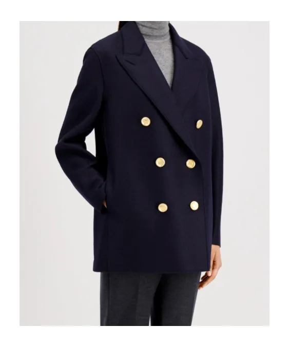 Gold-Button Double-Breasted Coat