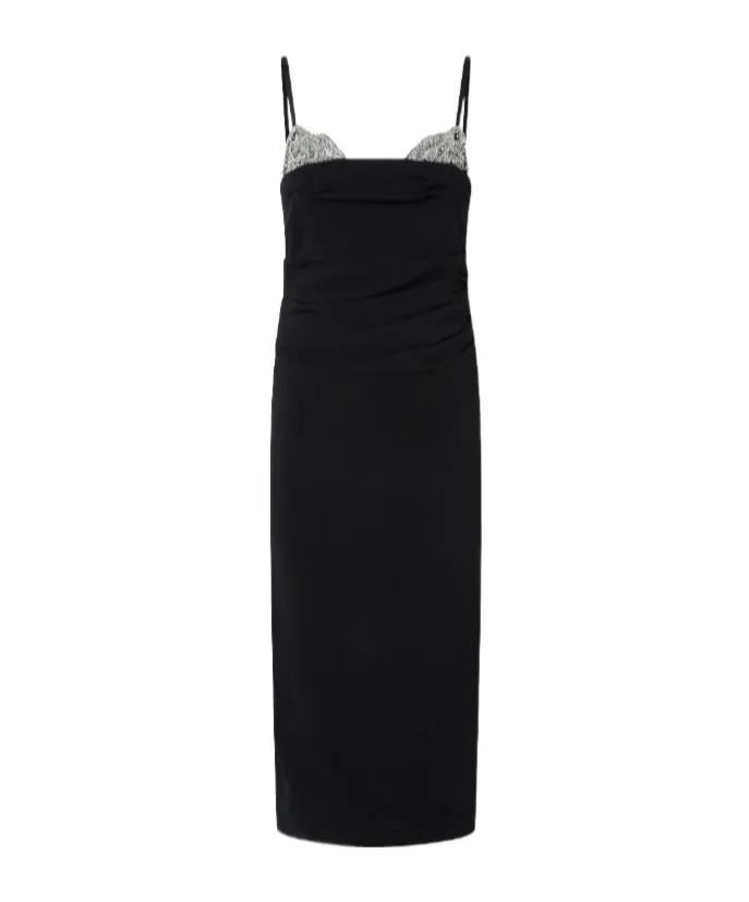 Layered-Effect Embellished Dress