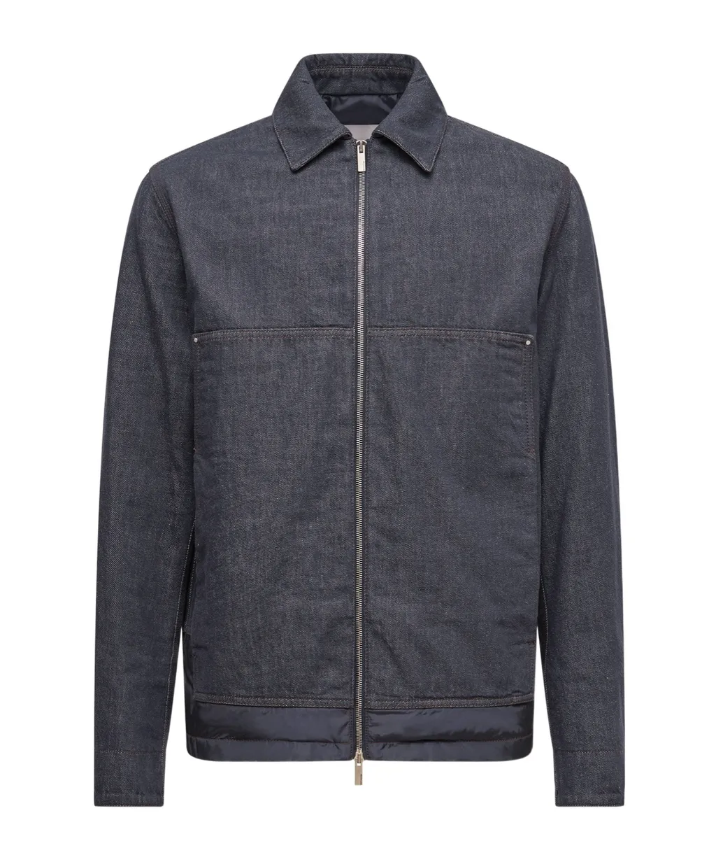 Moncler Zip-Up Denim Jacket