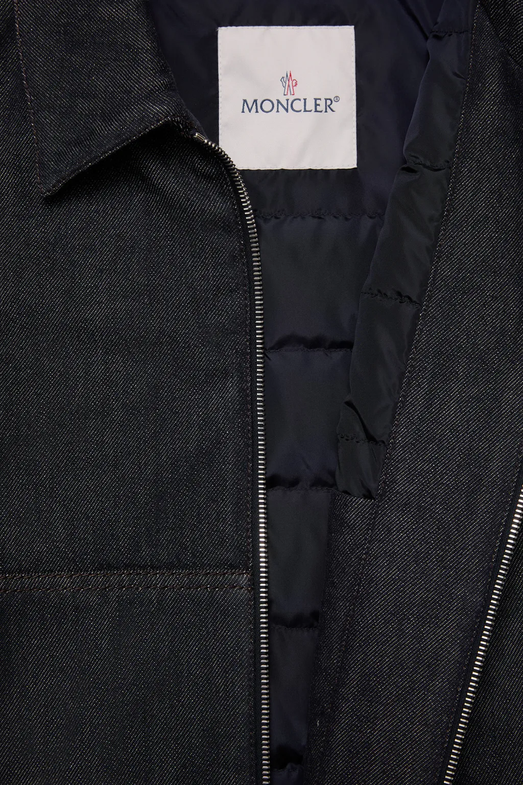 Moncler Zip-Up Denim Jacket