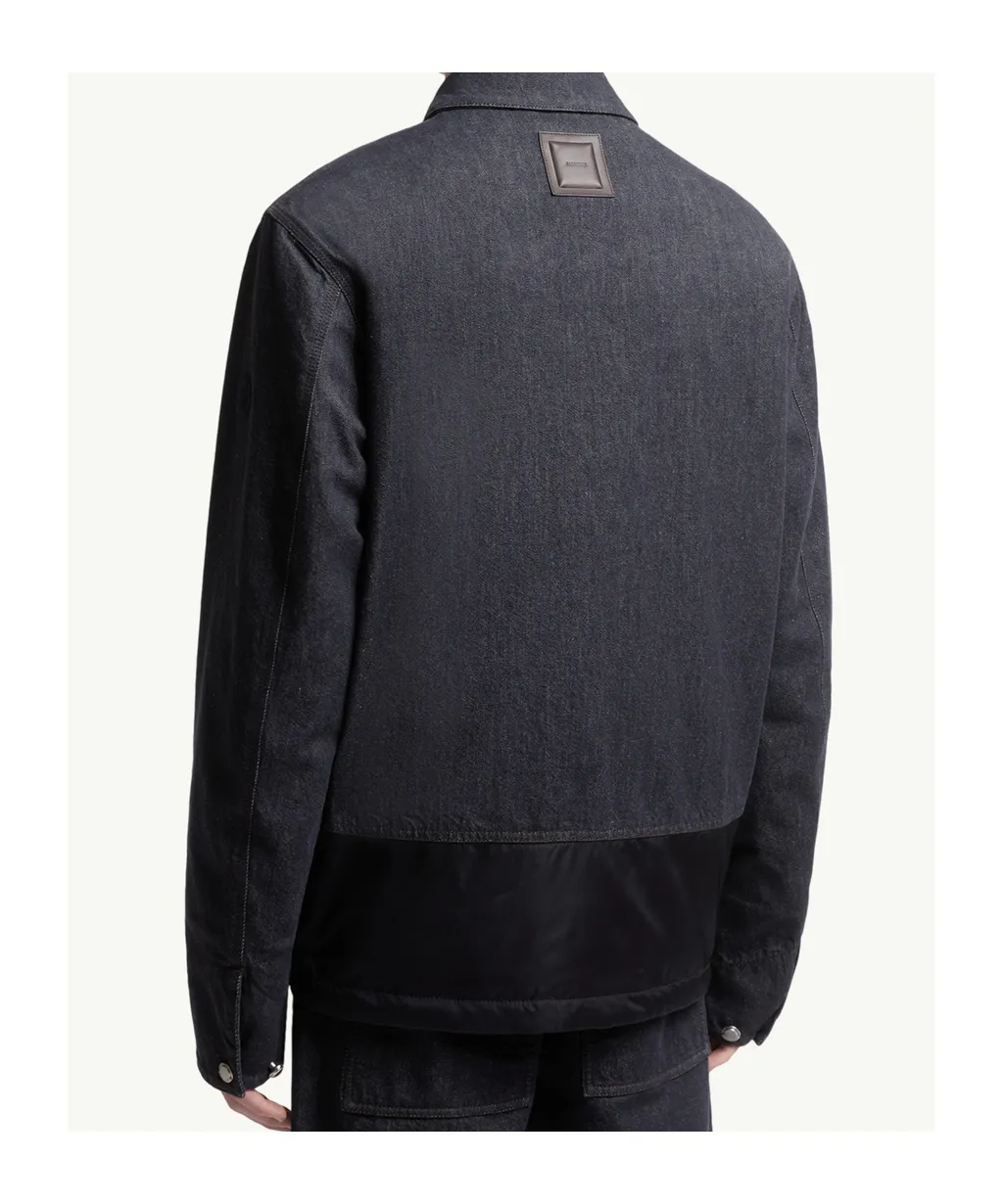 Moncler Zip-Up Denim Jacket