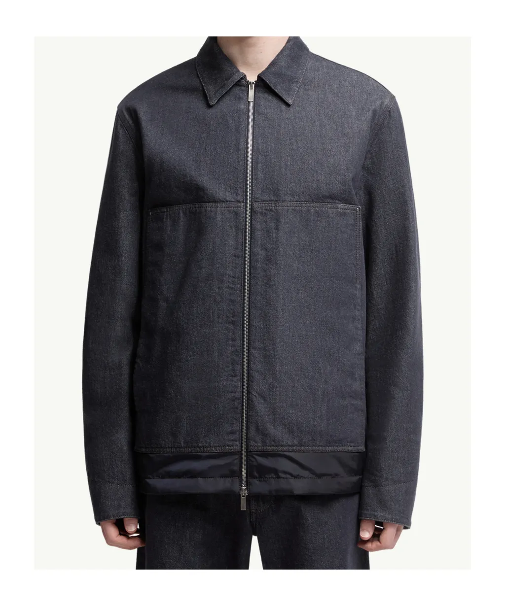 Moncler Zip-Up Denim Jacket