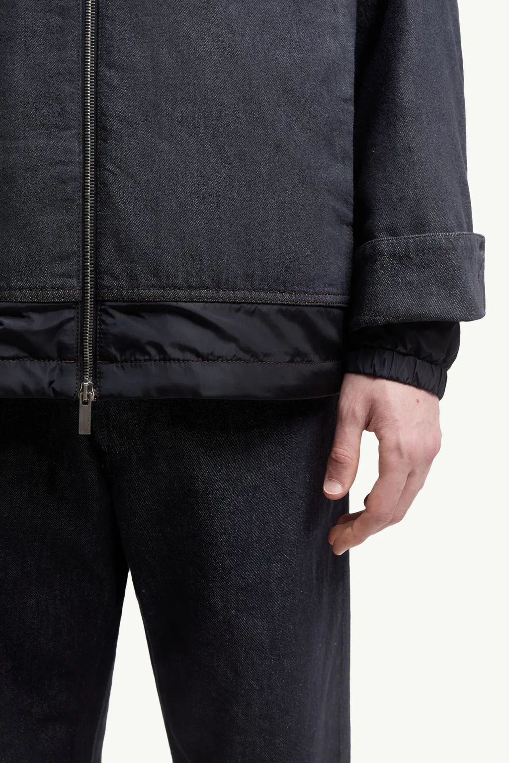Moncler Zip-Up Denim Jacket