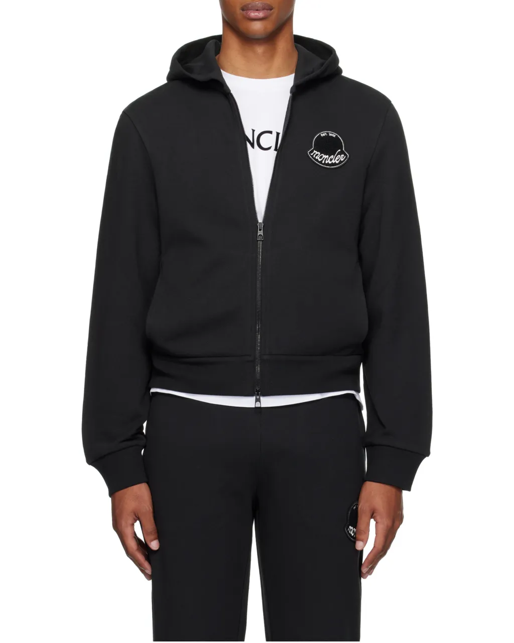 Moncler Logo Patch Zipped Hoodie