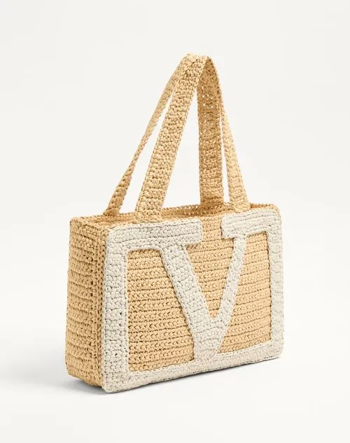 Valentino Garavani Viva Superstar Medium Shopping Bag In Raffia