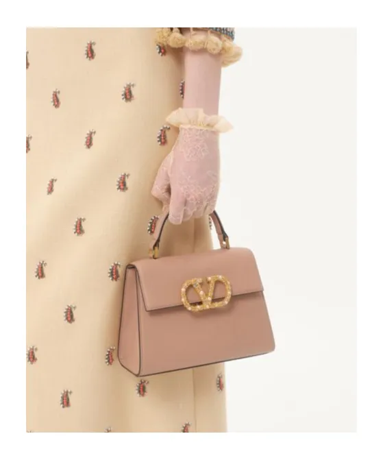 Valentino Vsling Foldover Top Small Tote Bag