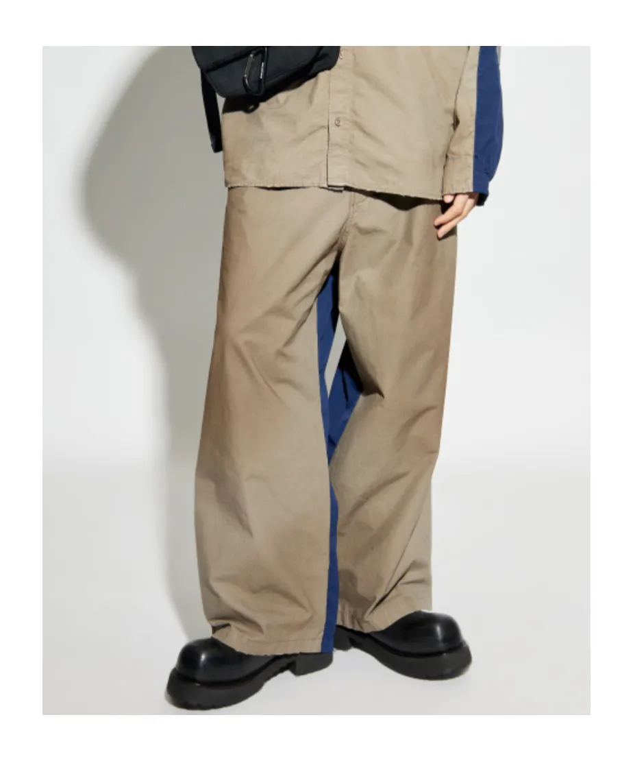 Two-Tone Cotton Trousers