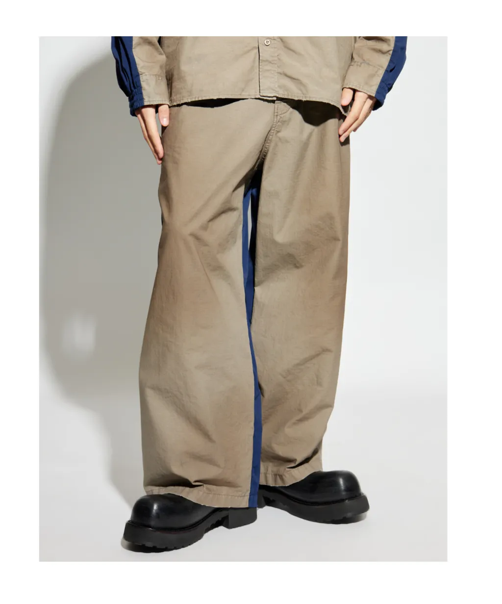 Two-Tone Cotton Trousers