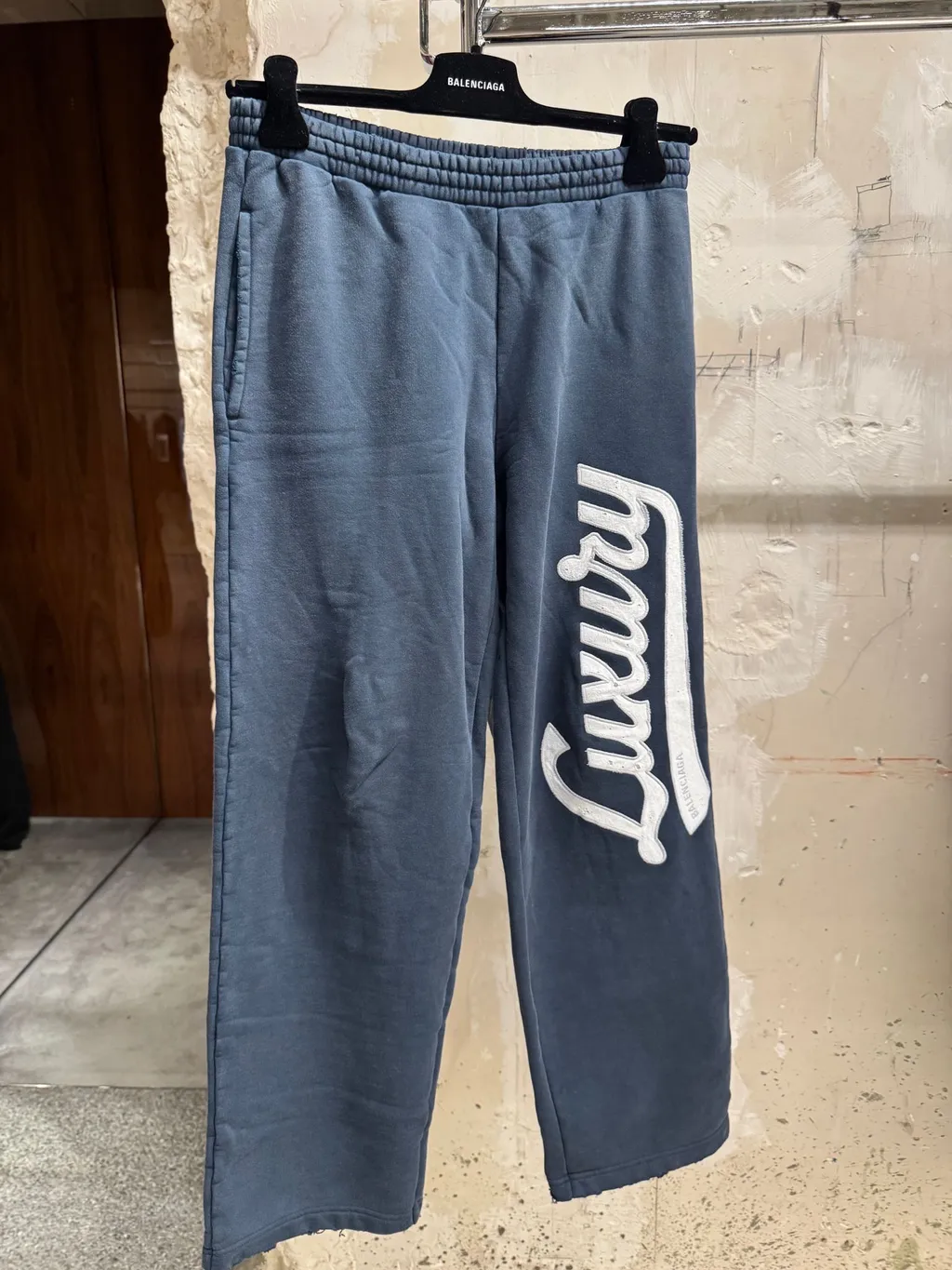 Luxury Script Wide-Leg Sweatpants