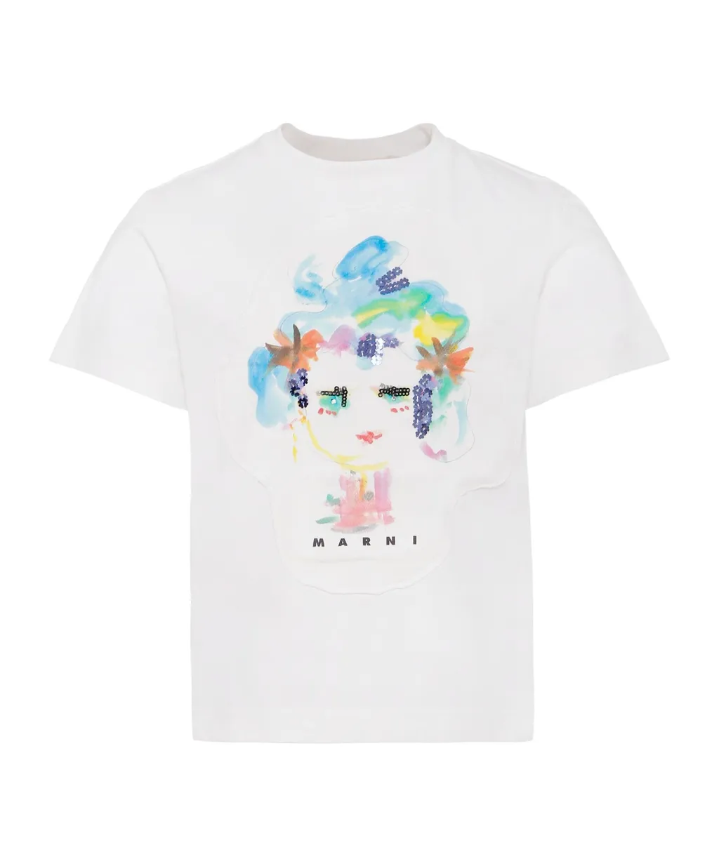 Marni Kids Logo-Printed Crewneck T-Shirt