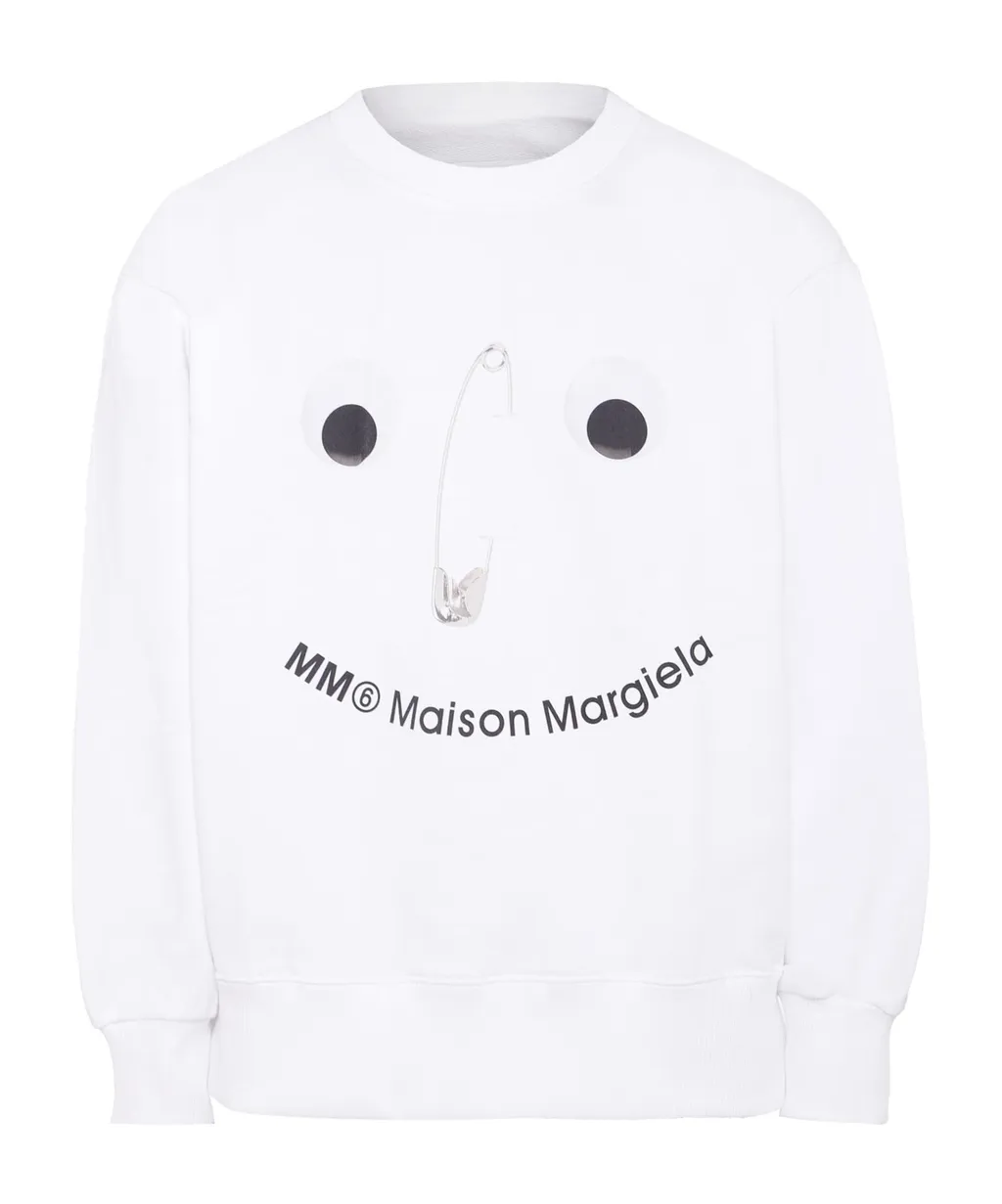 Mm6 Maison Margiela Kids Safety Pin Print Crewneck Sweatshirt