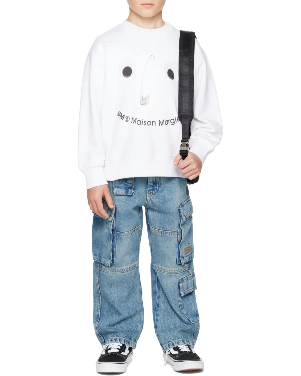 Mm6 Maison Margiela Kids Safety Pin Print Crewneck Sweatshirt