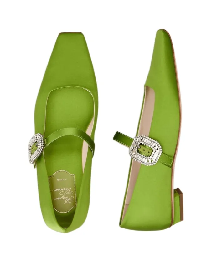Belle Vivier Mary Janes In Satin