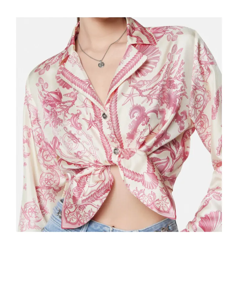Versace Barocco Printed Cropped Shirt