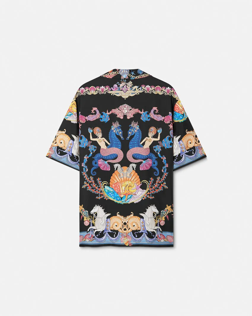 Versace Coral Theatre Printed Short-Sleeved Shirt