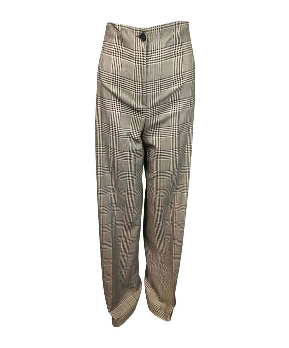 Plaid Pattern Casual Pants