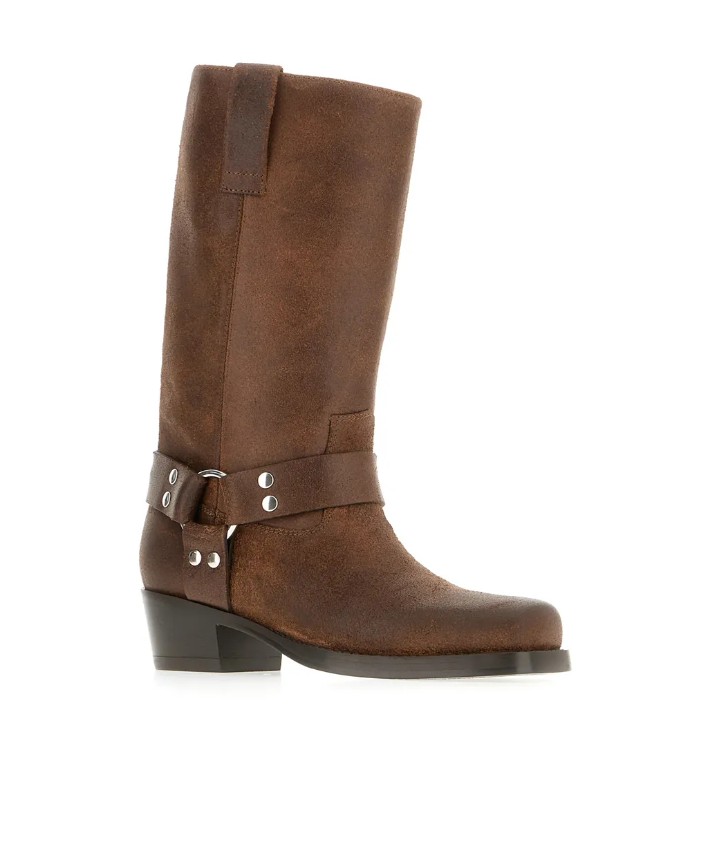 45Mm Buckle-Strap Leather Boots