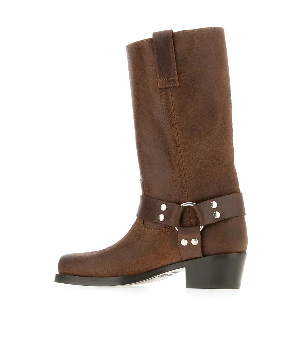 45Mm Buckle-Strap Leather Boots