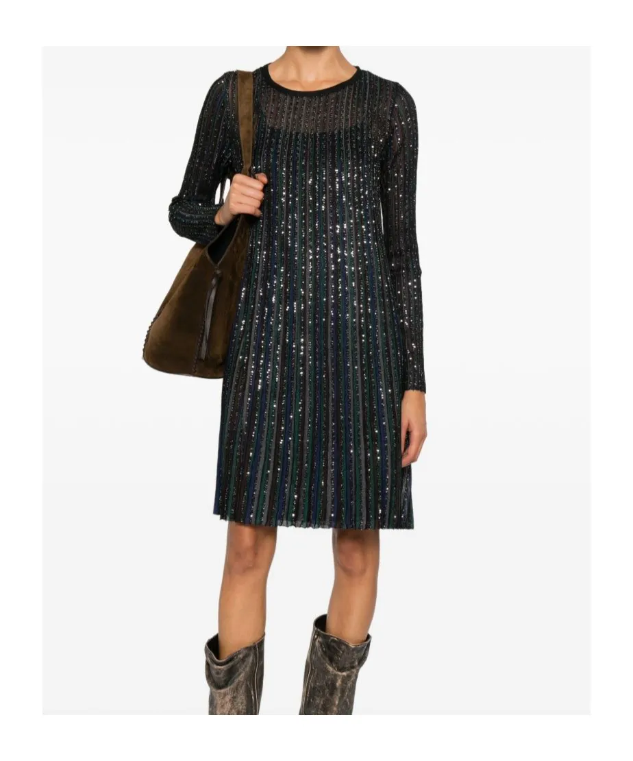 Missoni Lurex Long-Sleeved Short Dress