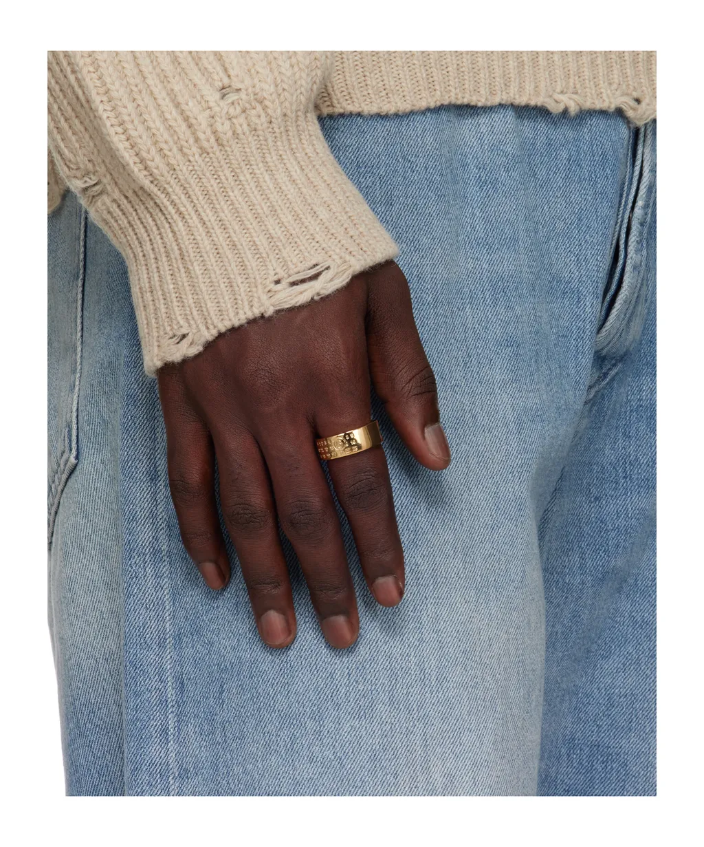 Mm6 Maison Margiela Minimal Logo Cut-Out Ring