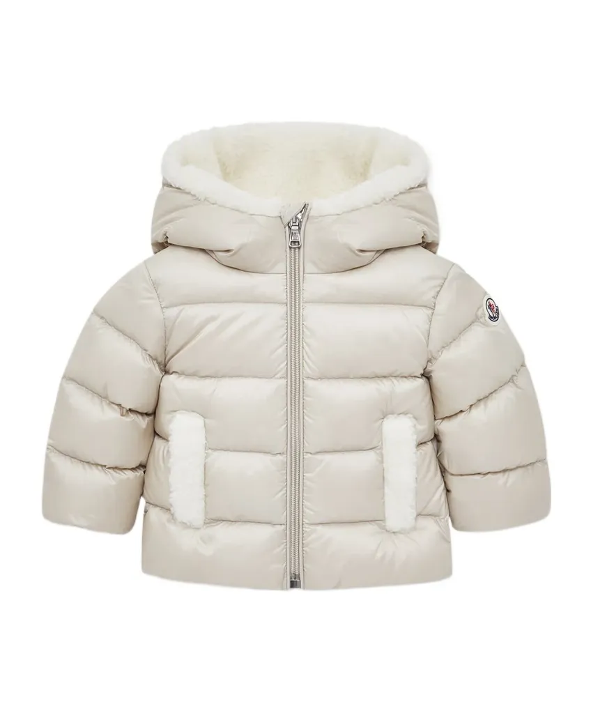 Moncler Enfant Borgan Teddy-Trimmed Hooded Down Jacket