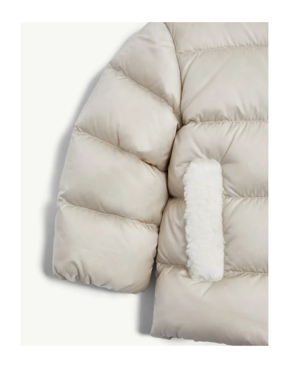 Moncler Enfant Borgan Teddy-Trimmed Hooded Down Jacket