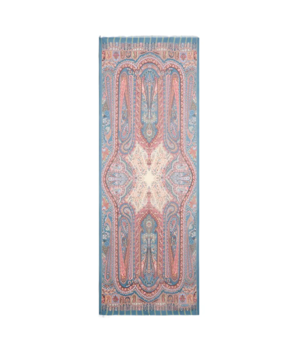 Etro Paisley Printed Frayed Hem Scarf
