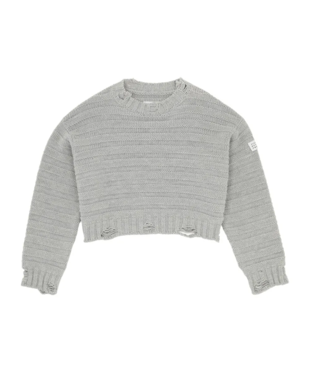 Mm6 Maison Margiela Numbers-Patch Distressed Jumper