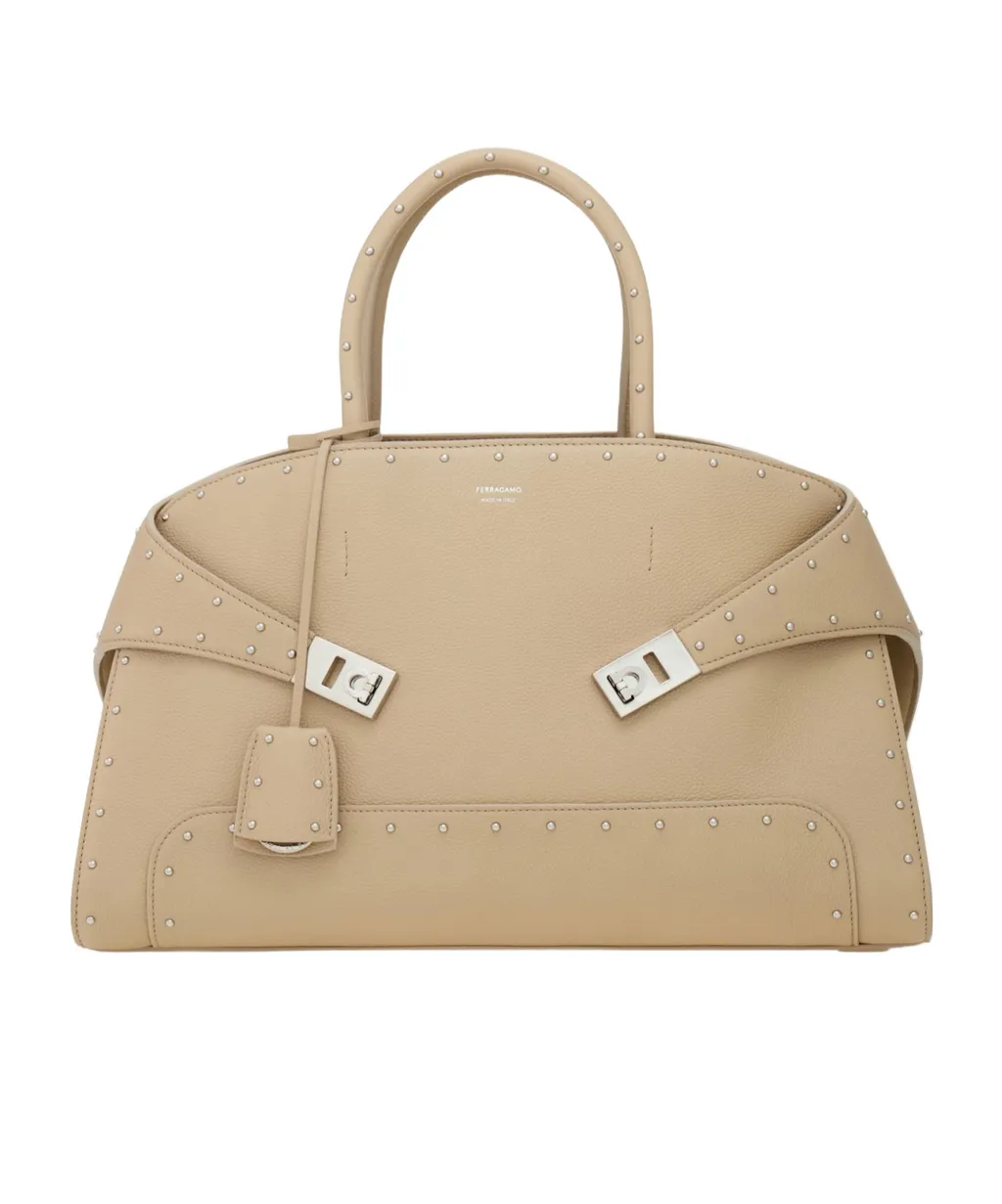 Large Hug Tote With Spike Embellished