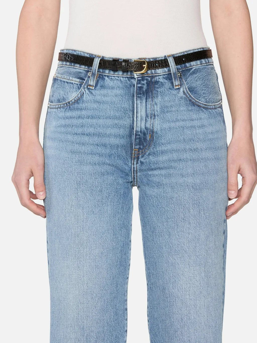 Mid-Rise Straight Jeans