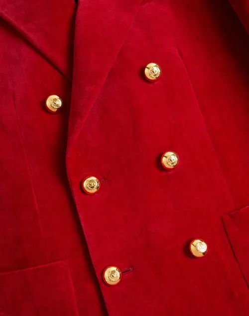 Valentino	Double-Breasted Long-Sleeved Jacket